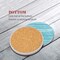 Coaster for Drinks Set of 6, Wooden Planks Blue Wood Paint Table Absorbent Round Ceramic Stone Mat, with Cork Base and Metal Holder, Gift for Housewarming Room Bar Decor